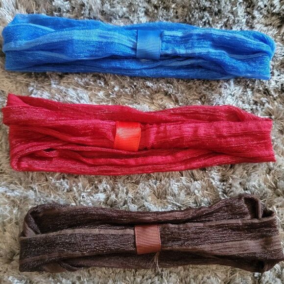 Set of 9 Nylon Handmade Headbands Yellow Green Blue Brown Red Orange Soft - Picture 4 of 8